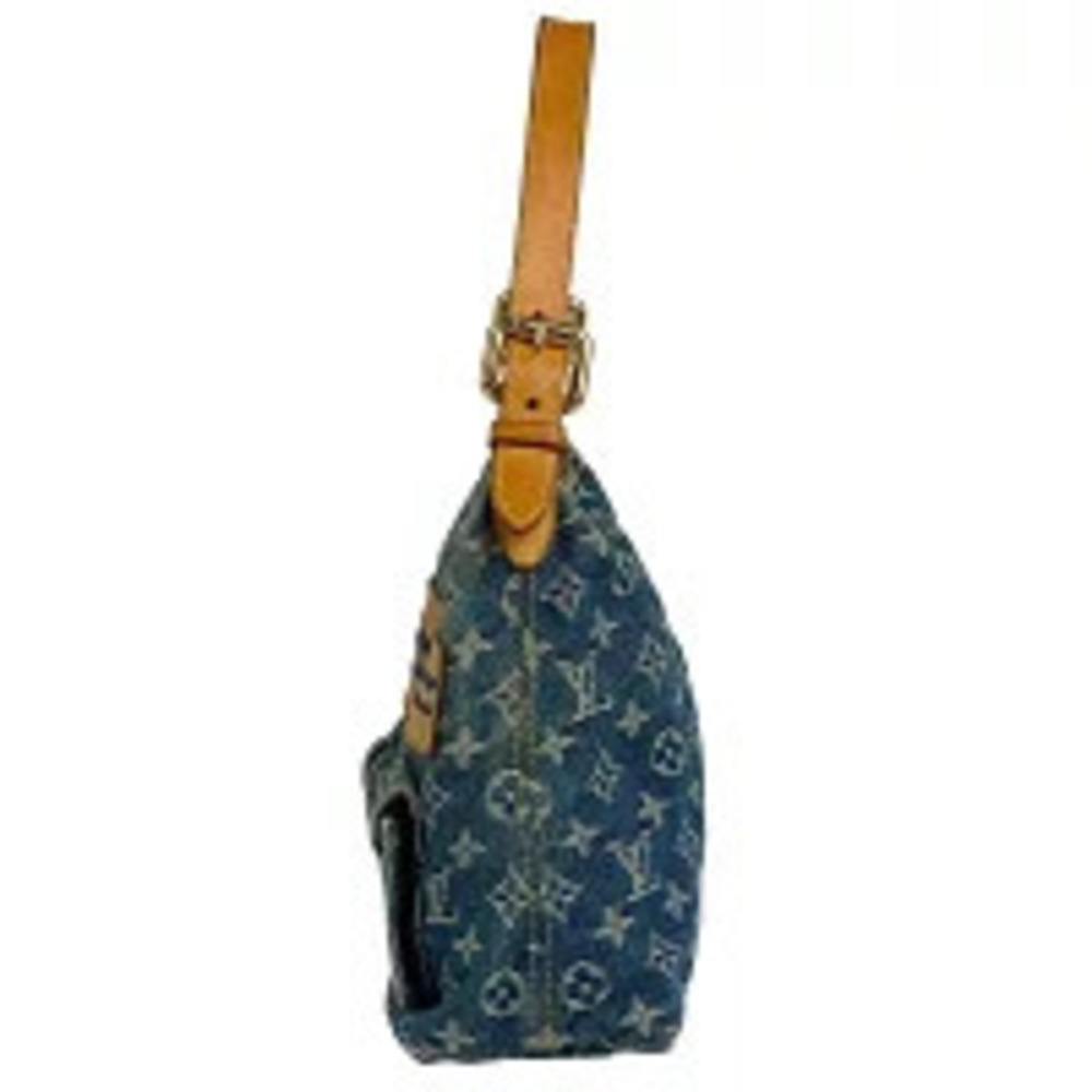 Louis Vuitton Baggy Shoulder Bag Hobo Handbag Monogram Denim Blue - Picture 2 of 7